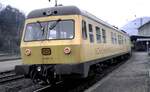 719 001-0 Schienenprüfzug in Geislingen Steige am 06.02.1982.