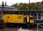 Das Zweiwege-Ultraschall-Schienenprüffahrzeug SPF 101, ein ZARGO - Mercedes-Benz Actros 1832 der Sperry Rail Services Berlin (ex Fahrzeug der Pethoplan GmbH), D-SESAF 99 80 9906 059-7