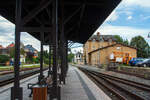 Am Bahnhof Dippoldiswalde der Weißeritztalbahn (Osterzgebirge) hier am 26 August 2013.