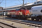 Konstanz/498122/umgeleiteter-holcim-zug-mit-v181-der-hzl Umgeleiteter Holcim-Zug mit V181 der HzL in Konstanz. April 2016.