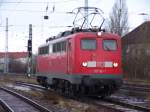 115 114-1 beim Rangieren am 10.02.06 im Rostocker Hbf