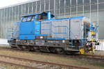 650 077-7 der Firma Vossloh Locomotives GmbH stand am 13.01.2018 im Rostocker Fracht und Fischereihafen abgestellt