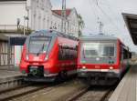 928 654-2 als RE6(RE 23681)von Btzow nach Ueckermnde Stadthafen bei der Aufahrt im Bahnhof Gstrow.10.05.2014