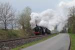 38 1301 und 01 509 ziehen durch die S-Kurve bei Wernberg-Köblitz. 14.04.14