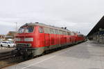 218 397-8 kurz nach der Ankunft im Bahnhof von Westerland/Sylt am 21.