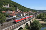 218 430 und 218 307 mit dem  BR Radlzug  aus Wrzburg kommend am 6.