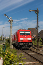 245 021 bei der Ausfahrt aus Klanxbll am 31.