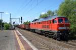 232 524-9 mit einem Gterzug aus Brandenburg Altstadt in Brandenburg in Richtung Gtz unterwegs.