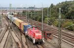 296 028-4 bei ihrer Arbeit am Ablaufberg in Maschen - Rangierbahnhof.