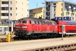 218 436-4 mit dem RE aus Stuttgart auf dem Weg nach Lindau, Friedrichshafen Stadt, 02.06.12