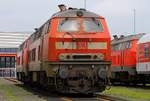 218 345-7(REV/HBX/03.02.09) und 218 386-1(REV/HBX/21.11.08)auf dem  Parkplatz  der DB AutoZug Niebüll.