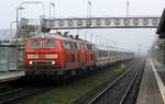 218 369 + 218 xxx mit IC in Klanxbüll am 18.10.2016