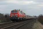 218 380-4 und 369-7 mit IC nach Westerland, 08.01.2017