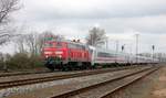 DB 218 834 war wieder die Zuglok des IC 2375....Husum-Nord 14.04.2019