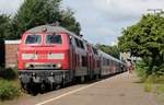 218 307 und 380 kamen dann wegen dem Brckenunfall mit gut 20min Versptung in Husum an.