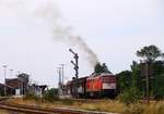 DB 232 241-0  dampft  ab...Niebüll Bahnhof Südende 22.07.14