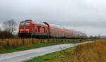 DB/SOB 245 010 mit Dosto-Park als RE6 nach Westerland.