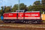   Aus dem Zug heraus konnte ich am 27.08.2014 in Gieen, leider mit Spiegelungen, die 202 241-6 (92 80 1202 241-6 D-BWESA)  Spike  der Uwe Adam EVU GmbH, ex DB 202 241-6, ex DR 112 241-5, ex DR 110