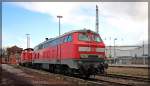 218 139 und 212 094 abgestellt in Waren ( Müritz ) am 23.02.2016