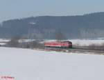 218 498-4 überführt den 628 559 als Lr 72393 von DC (Chemnitz) - MMF (Mühldorf) bei Lengenfeld.