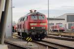 218 444-8 hatte am 16.01.14 Rangierdienst im Bw Mühldorf.