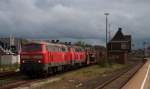 218 362 und 386 beim Rausdrücken des Syltshuttle am 07.09.14 in Westerland (Sylt)