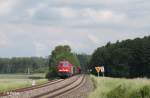 232 330-1 mit dem 56743 Wagenberfhrung nach Marktredwitz bei Oberteich.