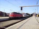 232 190-9 verlsst Frankfurt/Oder mit ein EC (Berlin-Warzawa-Express).