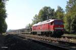 232 654-4 mit dem BGL leer Autozug nach Cheb bei Schnfeld.