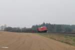 232 117-2 mit einemleeren Autozug nach Cheb bei Brand.05.04.14