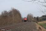 232 609-8 Lz auf dem Weg nach Hof kurz hinter Pechbrunn.