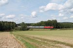 232 093 mit dem 42982 Hof - Regensburg Kesselzug bei Oberteich.