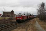 In Dankmarshausen wurde 232 093-5 mit einem Kali-Leerzug nach Heringen/Werra am 05.03.12 abgepat.