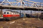 232 128-9 DB Schenker Rail Deutschland AG mit einem PKP-Cargo Falns Ganzzug, bei der Durchfahrt in Berlin Gesundbrunnen und fuhr in Richtung Berlin-Wedding weiter.