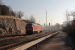 In Herrlingen wurde am 13.03.14 die Ulmer 232 635-3 als Lz nach Blaubeuren fotografiert.