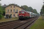 232 240-2 hatte am 17.08.15 die Aufgabe, eine Garnitur IC-Doppelstockwagen vom Bombardier-Werk in Görlitz nach Dresden zu befördern.