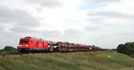 Am Nachmittag des 10.6.16 zog die 245 026-0 von DB Fernverkehr ihren Syltshuttle bei Klanxbüll am Fotografen vorbei.