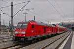 Diesellok 245 009 der Südostbayernbahn, fährt soeben mit ihren Zug aus dem Hauptbahnhof München in Richtung Mühldorf (Oberbayern) aus.