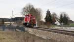 Einen Glückstreffer am westlichsten Rand von Markt Schwaben stellte die als Lz verkehrende 363 144-7 dar, welche am 05.03.16 von München in Richtung Mühldorf unterwegs war.