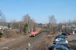 294 717 erreicht Marktredwitz mit einer Übergabe aus Hof die nur aus 1 Holztransportwagen besteht.