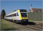 Der DB 612 053 und ein weiterer auf der Fahrt nach Aulendorf bei der Barockkirche Birnau.