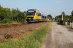 642 916 der ODEG konnte auf seinem Weg von Cottbus nach Zittau am 13.07.13 in Weiwasser auf´s Bild gebracht werden.