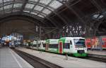 VT 325 und ein weiterer VT der Erfurter Bahn am 18.08.14 in Leipzig Hbf