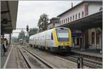 Der DB 612 508 wartet in Waldshut als IRE auf die Abfahrt nach Friedrichshafen Hafen.