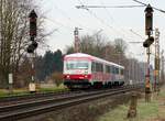 Im Auftrag der DB als RB 76 nach Minden unterwegs ist hier der noch in Altfarben lackierte EVB VT 150(0628 150-4/0928 150-1)und dahinter der in den neuen Farben gehaltene EVB VT 151(0628 151-2/0928