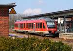 RBSH 648 350/850 steht abfahrbereit als RB nach Bad St.Peter-Ording im Bhf von Husum.