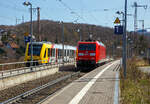 Die 185 161-7 (91 80 6185 161-7 D-DB) der DB Cargo rauscht (Hg ist hier 90 km/h), als Lz (Lokzug) bzw.