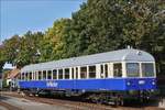 DEV T3 Dieseltriebzug (95 80 0303 001-1 D –DEV)genannt „Kaffkieker“ der Hoyaer Eisenbahn ist im Musemsbahnhof von Bruchhausen – Vilsen angekommen.