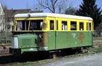 Wismarer Schienenbus aus Borkum eingetroffen, am 20.04.1985.