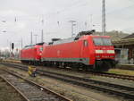 152 035 und eine Schwesterlok,am 09.Januar 2021,in Wismar.